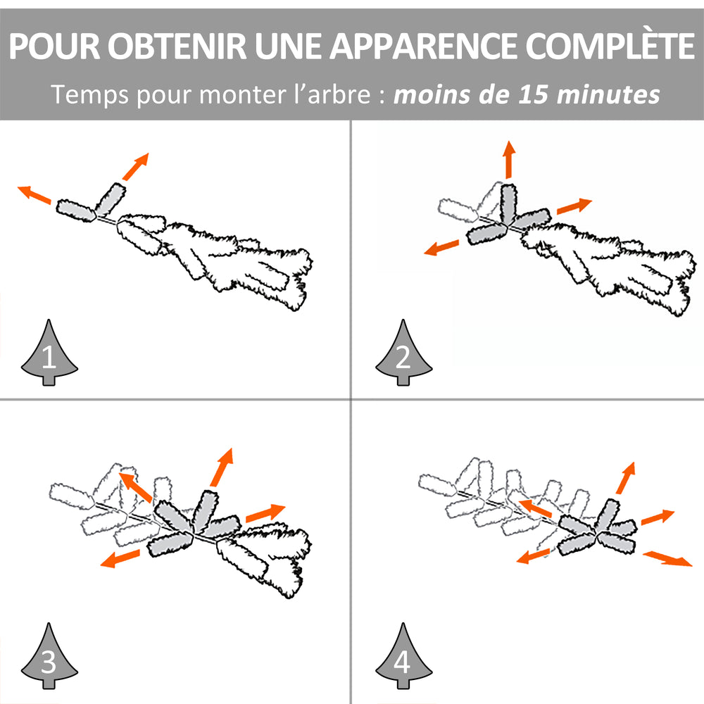 Sapin de Noël Artificiel Lumineux 90H cm Fibre Optique LED + 14 Ampoules + Support Pied 90 Branches étoile Sommet Brillante Vert