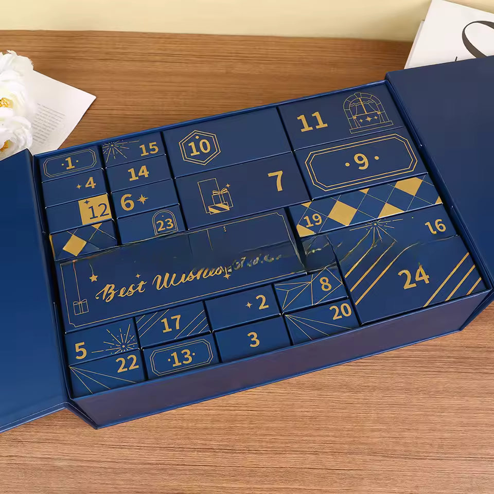 Adventskalender mit blauer Überraschungsbox - Männlich