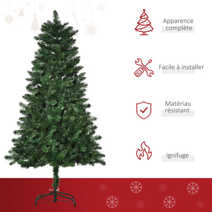 Sapin de Noël Artificiel 150H cm 454 Branches épines Imitation Nordmann Grand réalisme Vert