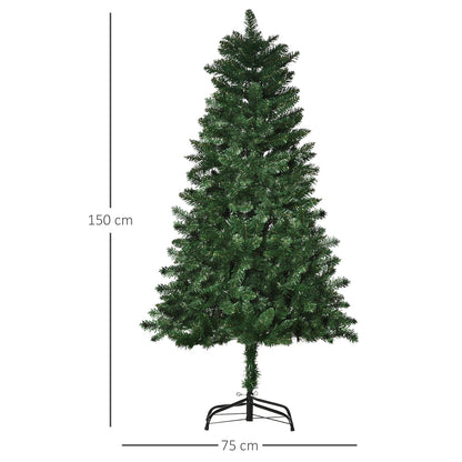 Sapin de Noël Artificiel 150H cm 454 Branches épines Imitation Nordmann Grand réalisme Vert