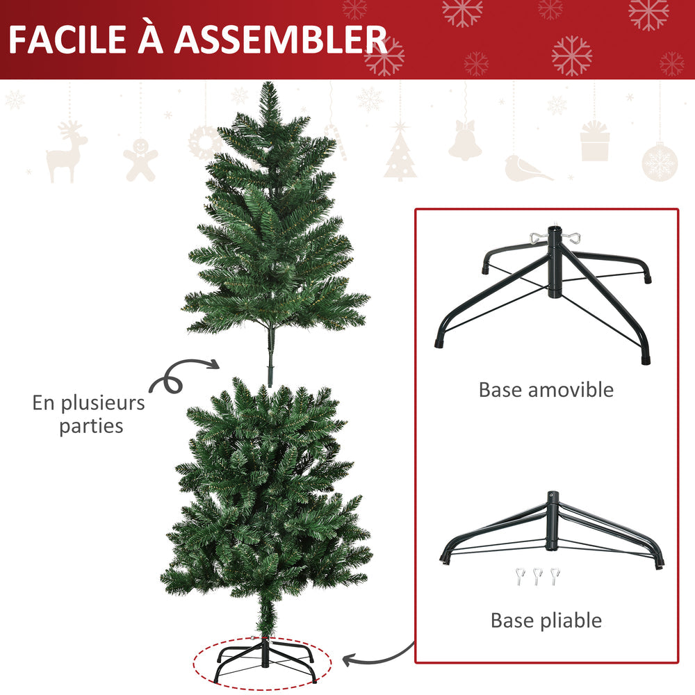 Sapin de Noël Artificiel 150H cm 454 Branches épines Imitation Nordmann Grand réalisme Vert