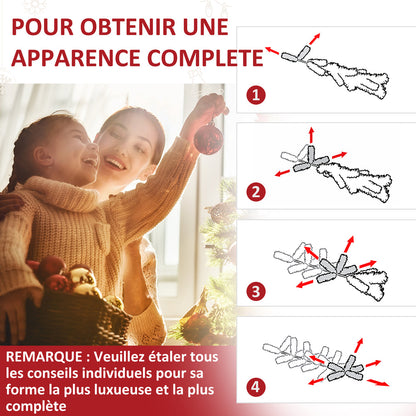 Sapin de Noël Artificiel Lumineux 210H cm LED x 700 Blanc Chaud + Support Pied 2154 Branches Vert