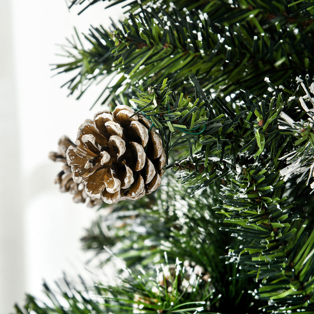 Sapin de Noël artificiel 180 cm avec 618 branches enneigées, support en acier, arbre de Noël artificiel avec socle pliable en acier, vert